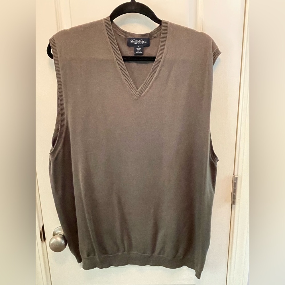 Brooks Brothers Tan V-Neck Sweater Vest